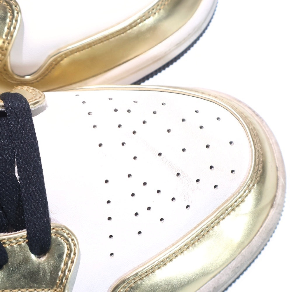 NIKE(ナイキ) AIR JORDAN 1 MID SE METALLIC GOLD エアジョーダン1 ミッドカットスニーカー メタリックゴールド ホワイト/ゴールド US10/28cm DC1419-700