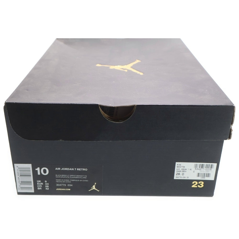 NIKE(ナイキ) 【観賞用 2015年製】 AIR JORDAN 7 RETRO BORDEAUX エアジョーダン7 レトロ ボルドー ハイカットスニーカー ブラック US10/28cm 304775-034
