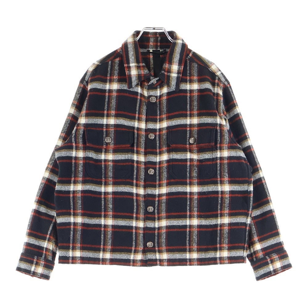 CHROME HEARTS(クロムハーツ) Y NOT WORK DOG Flannel Check Shirt ワイノット ワークドッグ クロスボールボタンダウン フランネル チェック 長袖シャツ レッド/ブラック/シルバー