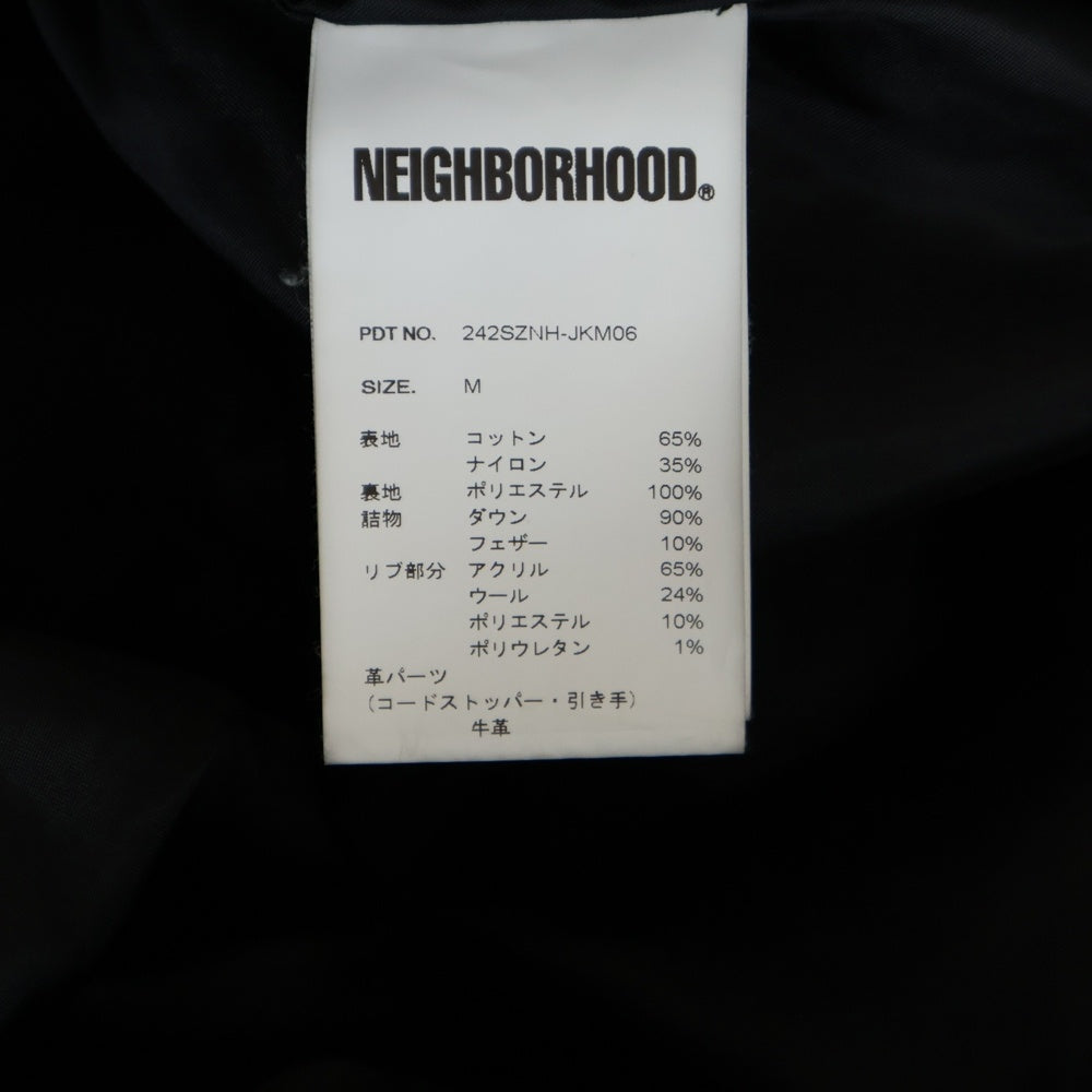 NEIGHBORHOOD(ネイバーフッド) 24SS FADED DOWN JACKET フェード ジップアップ ナイロン ダウンジャケット ブラック 242SZNH-JKM06