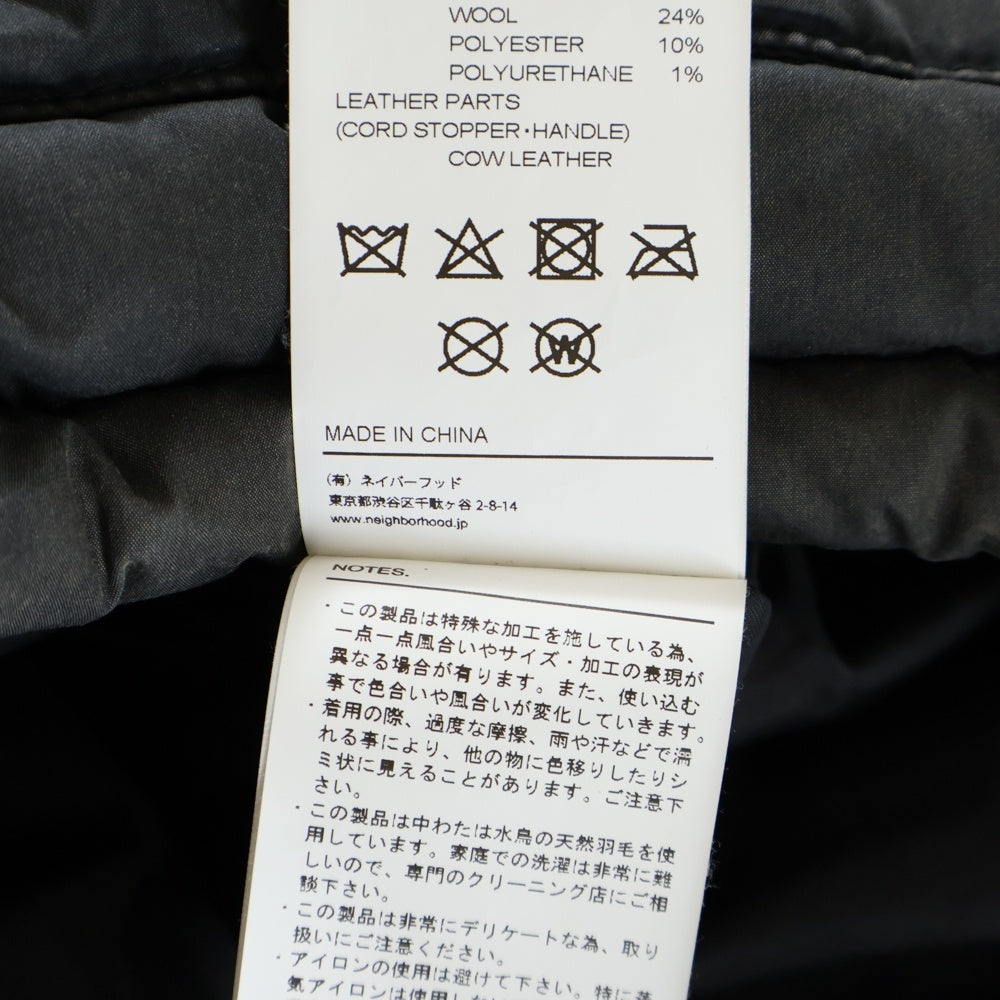NEIGHBORHOOD(ネイバーフッド) 24SS FADED DOWN JACKET フェード ジップアップ ナイロン ダウンジャケット ブラック 242SZNH-JKM06