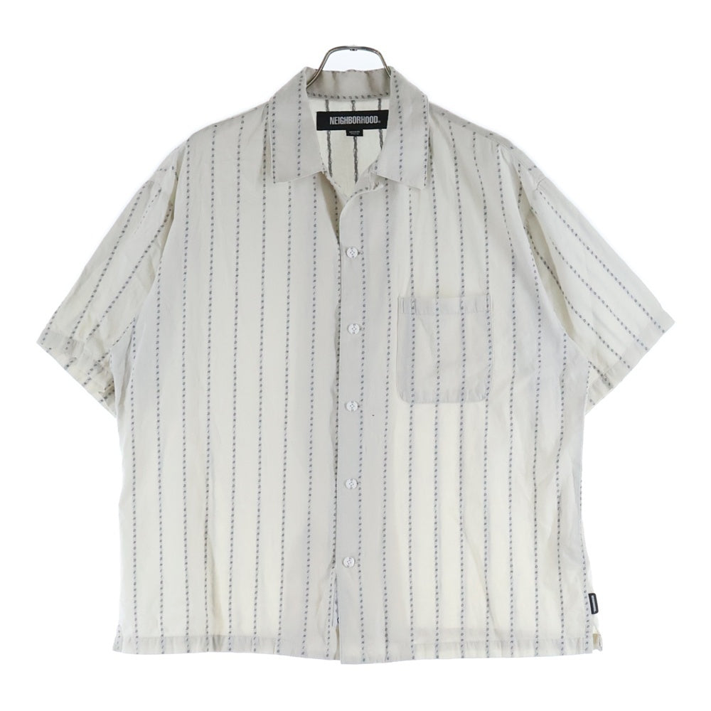 NEIGHBORHOOD(ネイバーフッド) 25SS DOBBY HAWAIIAN SHIRT SS ドビー ロゴストライプ 半袖シャツ グレー 251TSNH-SHM08