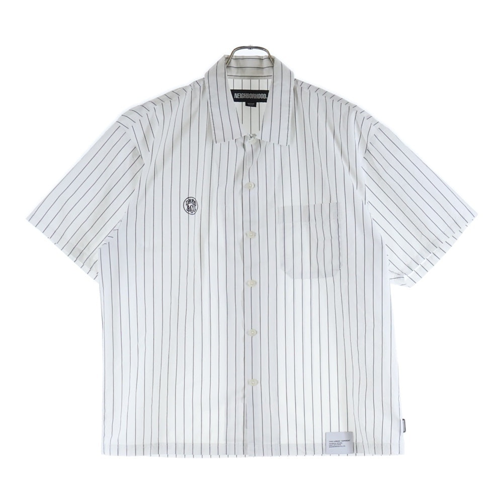 NEIGHBORHOOD(ネイバーフッド) 25SS STRIPE WORK SHIRT SS ストライプ ワーク 半袖シャツ ホワイト 251TSNH-SHM05