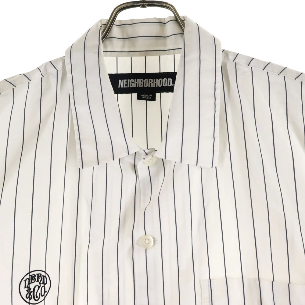 NEIGHBORHOOD(ネイバーフッド) 25SS STRIPE WORK SHIRT SS ストライプ ワーク 半袖シャツ ホワイト 251TSNH-SHM05
