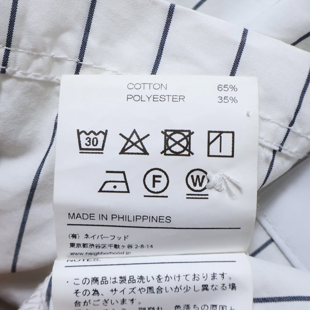 NEIGHBORHOOD(ネイバーフッド) 25SS STRIPE WORK SHIRT SS ストライプ ワーク 半袖シャツ ホワイト 251TSNH-SHM05