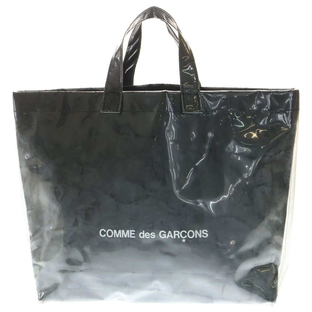 BLACK MARKET COMME des GARCONS(ブラックマーケット コムデギャルソン) PVC クラフトペーパー トートバッグ ハンドバッグ ブラック/クリア OD-K211