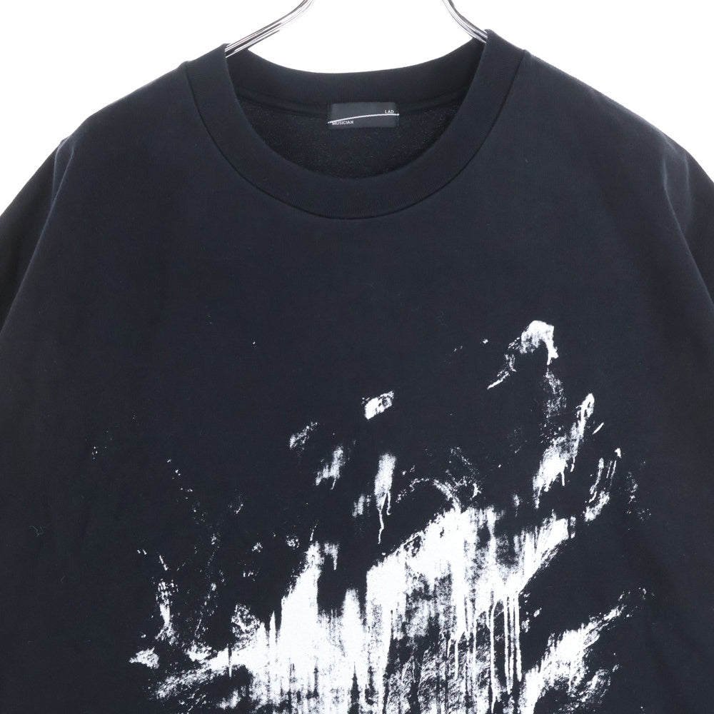 LAD MUSICIAN(ラッドミュージシャン) グラフィックプリント クルーネック オーバーサイズ 半袖Tシャツ カットソー ブラック