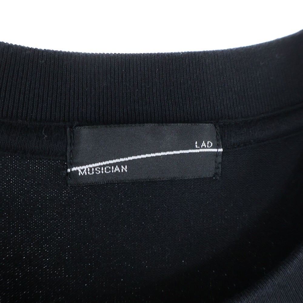 LAD MUSICIAN(ラッドミュージシャン) グラフィックプリント クルーネック オーバーサイズ 半袖Tシャツ カットソー ブラック
