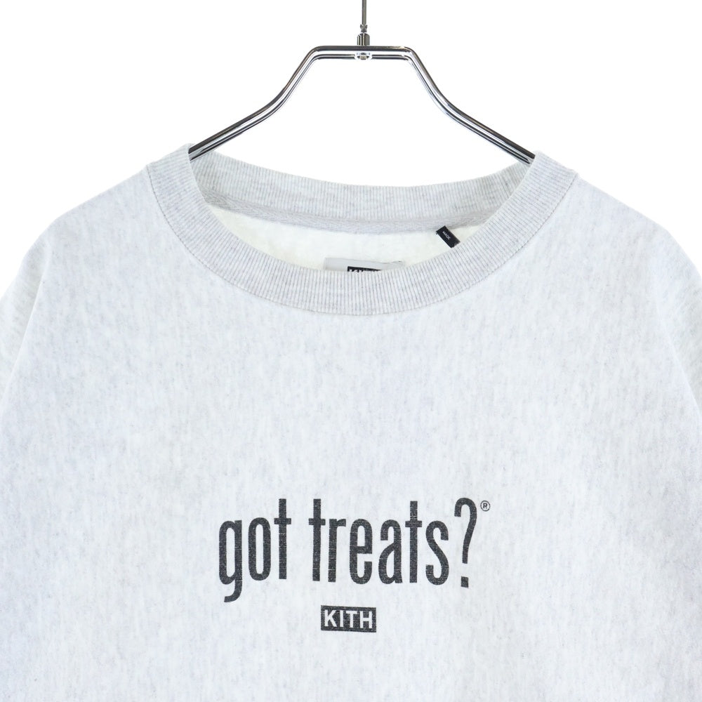 KITH(キス) ×Champion Got Treats チャンピオン フロントプリント クルーネック スウェットトレーナー グレー KH2305