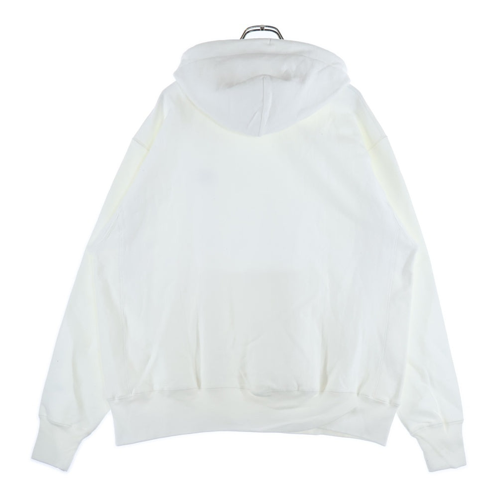 CHAMPION(チャンピオン) 裏起毛 ワッペンロゴ スウェット プルオーバーパーカー ホワイト