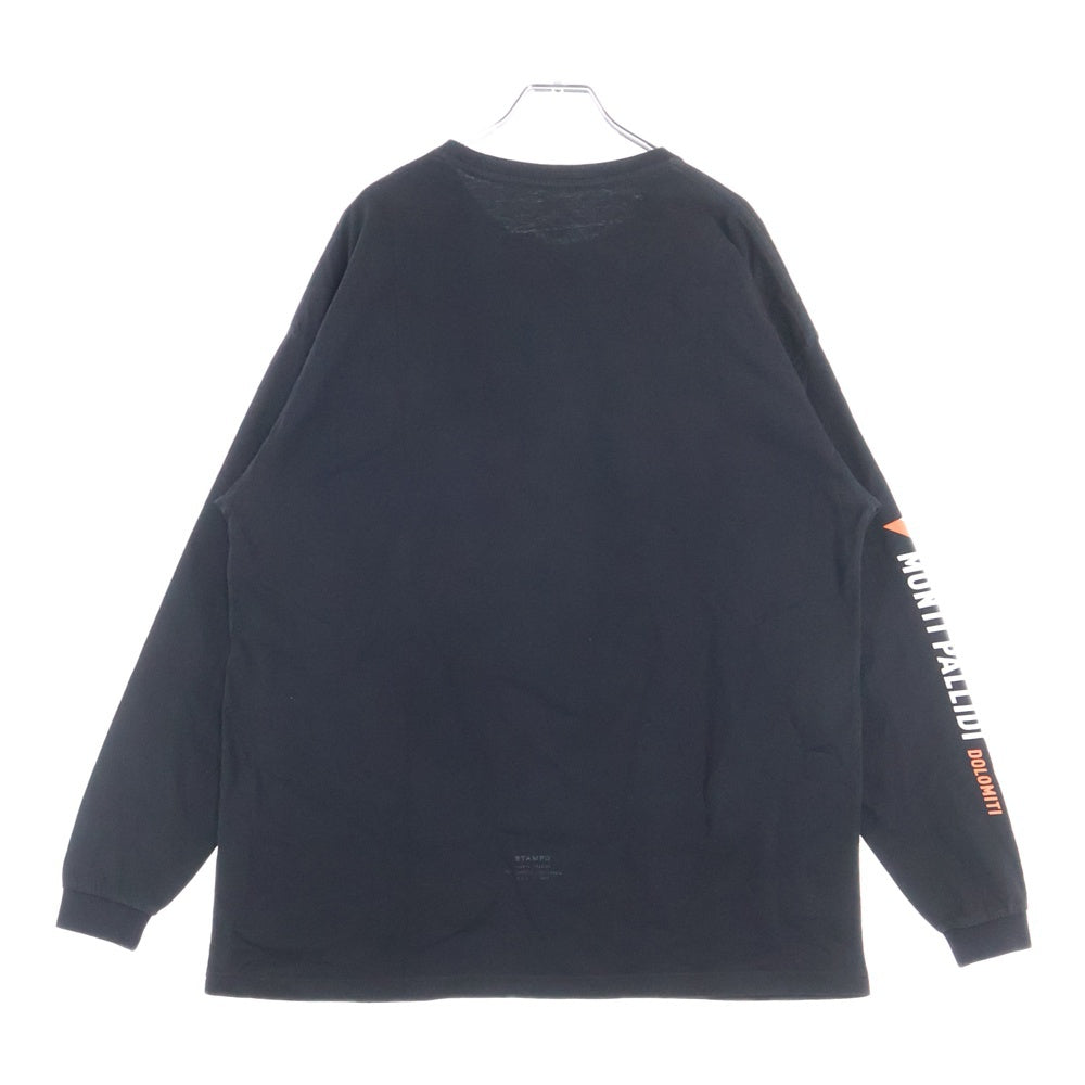 STAMPD(スタンプド) サークルロゴプリント クルーネック 長袖Tシャツ カットソー ブラック