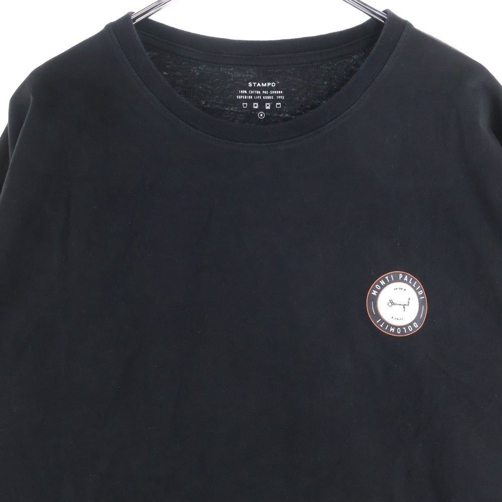 STAMPD(スタンプド) サークルロゴプリント クルーネック 長袖Tシャツ カットソー ブラック