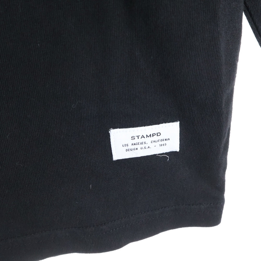 STAMPD(スタンプド) サークルロゴプリント クルーネック 長袖Tシャツ カットソー ブラック