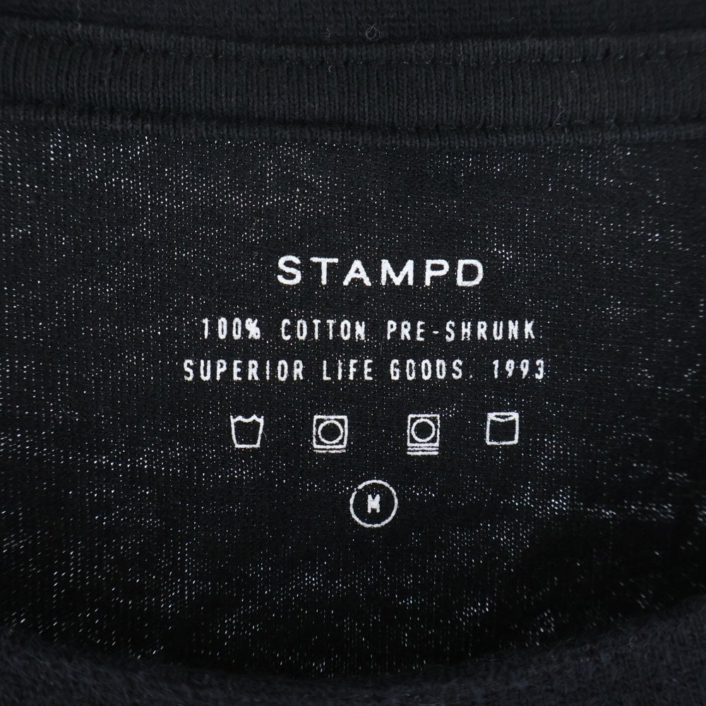 STAMPD(スタンプド) サークルロゴプリント クルーネック 長袖Tシャツ カットソー ブラック