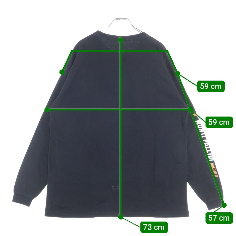 STAMPD(スタンプド) サークルロゴプリント クルーネック 長袖Tシャツ カットソー ブラック