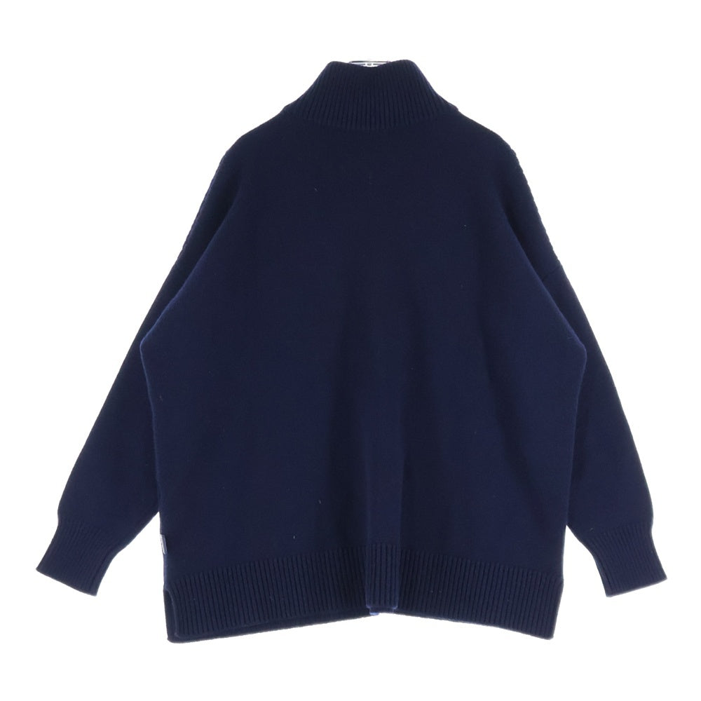 LOEWE(ロエベ) HALF ZIP CASHMERE SWEATER アナグラムロゴ ハーフジップ カシミヤ ニット セーター ネイビー レディース S359Y14K85