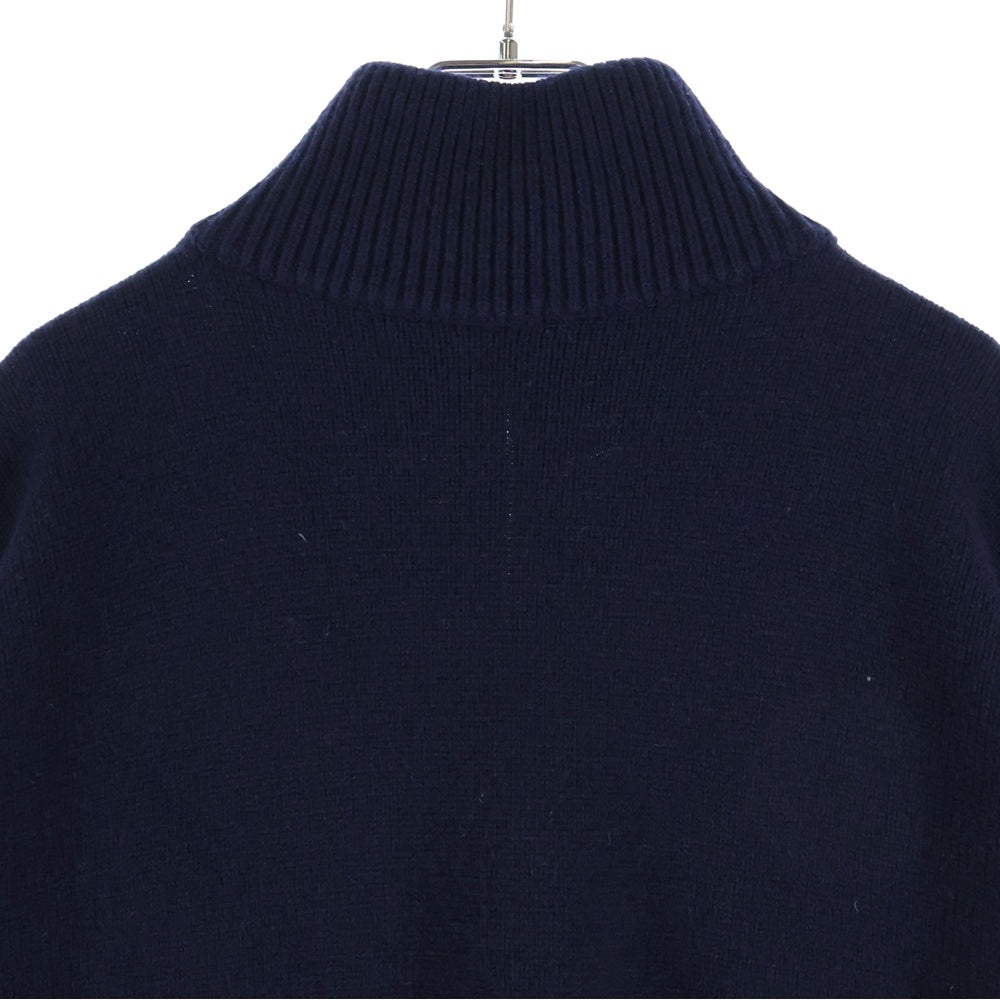 LOEWE(ロエベ) HALF ZIP CASHMERE SWEATER アナグラムロゴ ハーフジップ カシミヤ ニット セーター ネイビー レディース S359Y14K85