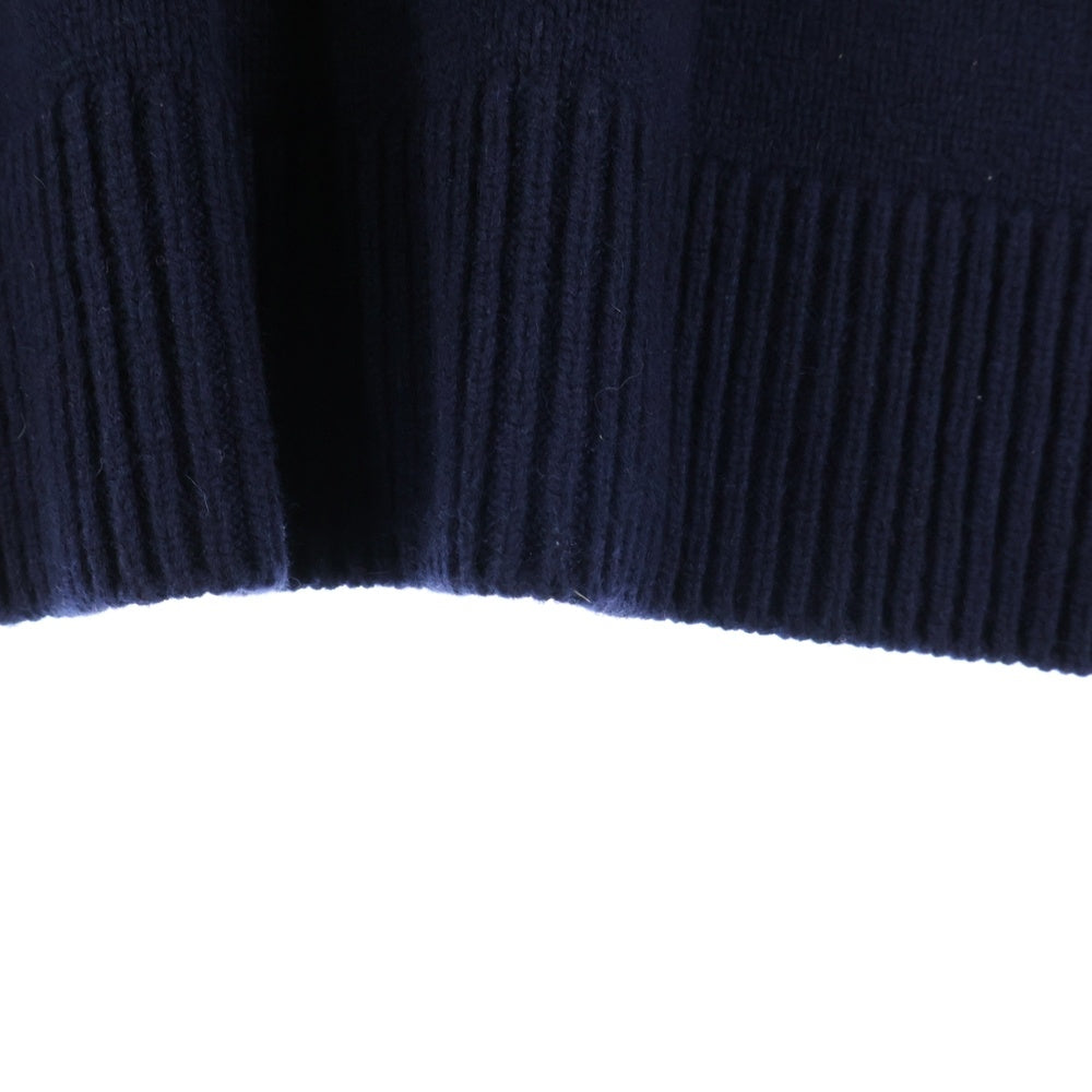 LOEWE(ロエベ) HALF ZIP CASHMERE SWEATER アナグラムロゴ ハーフジップ カシミヤ ニット セーター ネイビー レディース S359Y14K85