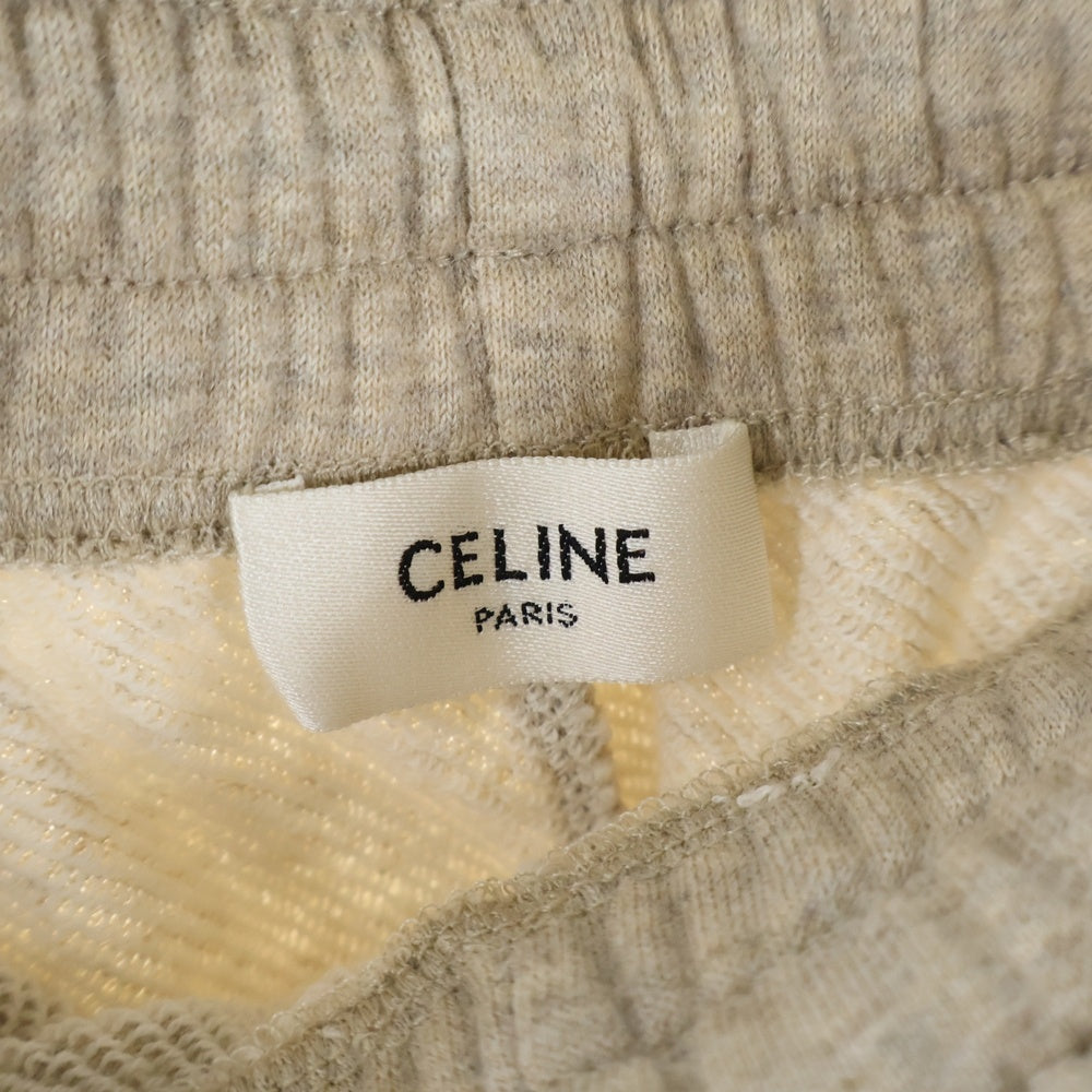 CELINE(セリーヌ) 22AW トリオンフ ロゴ コットン カシミヤ ニット スウェットパンツ ベージュ レディース 2Z211450I