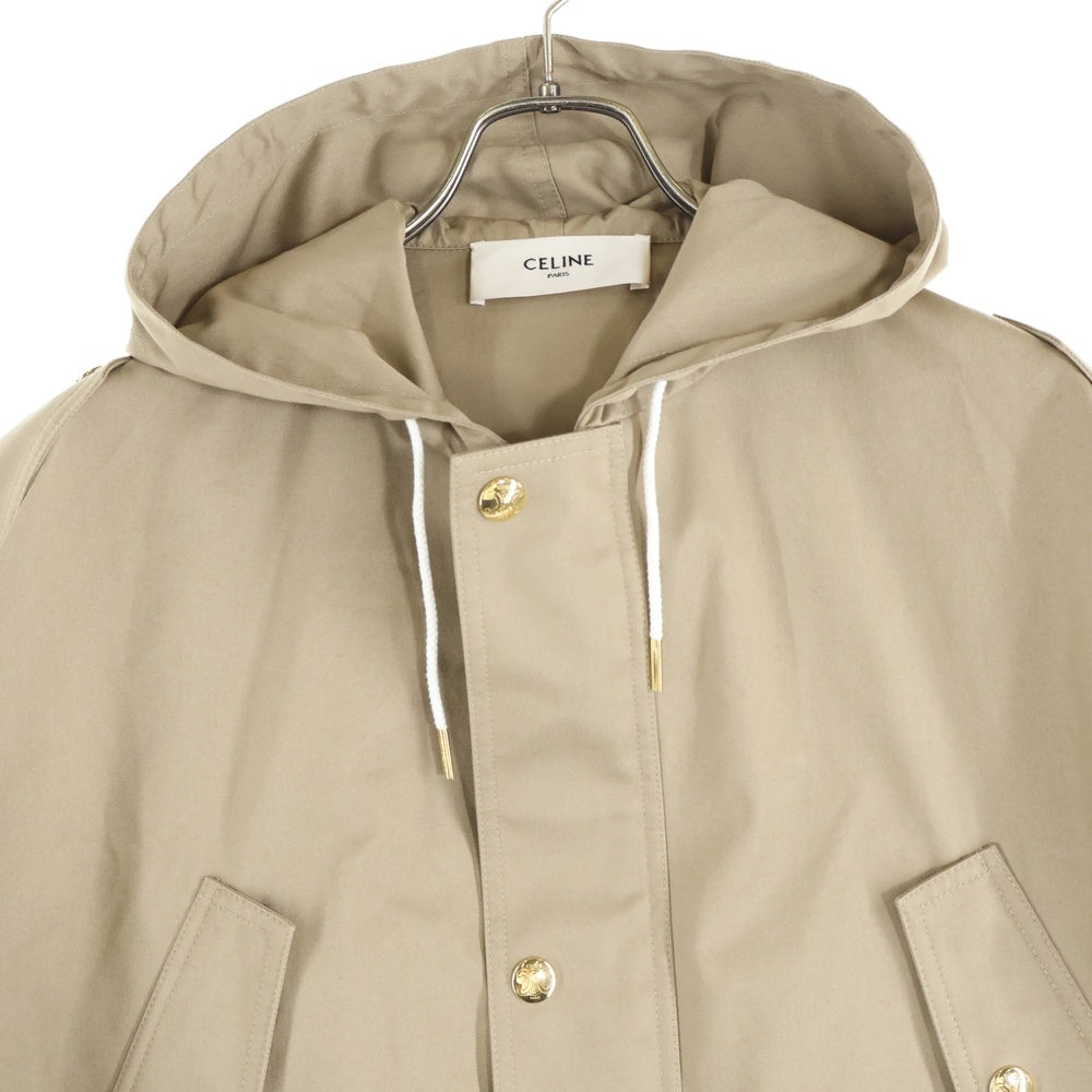 CELINE(セリーヌ) トリオンフ テクニカルコットン クロップド ジップアップ パーカー ジャケット ベージュ レディース 2W615004N