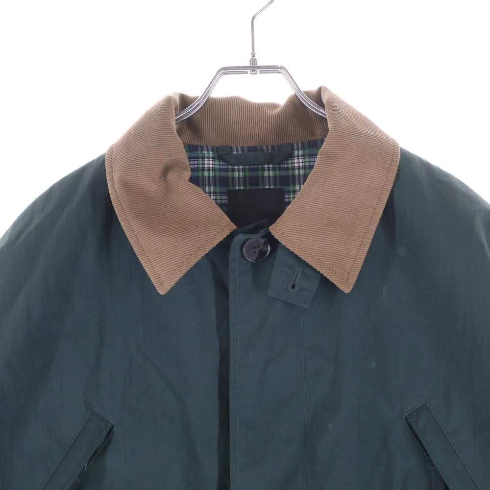 DAIWA PIER39(ダイワ ピアサーティナイン) Tech Field Jacket テックフィールド 襟コーデュロイ 裏地チェック総柄 ナイロン ジップアップ ジャケット グリーン BJ-20022