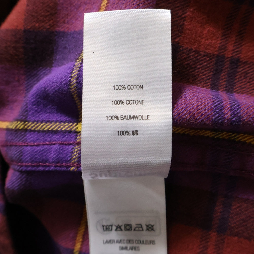 SUPREME(シュプリーム) 24AW Plaid Flannel Shirt プレイド フランネル チェック ボタンダウン 長袖シャツ パープル