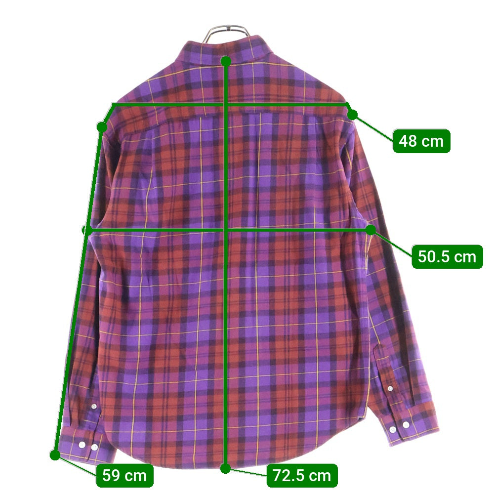 SUPREME(シュプリーム) 24AW Plaid Flannel Shirt プレイド フランネル チェック ボタンダウン 長袖シャツ パープル