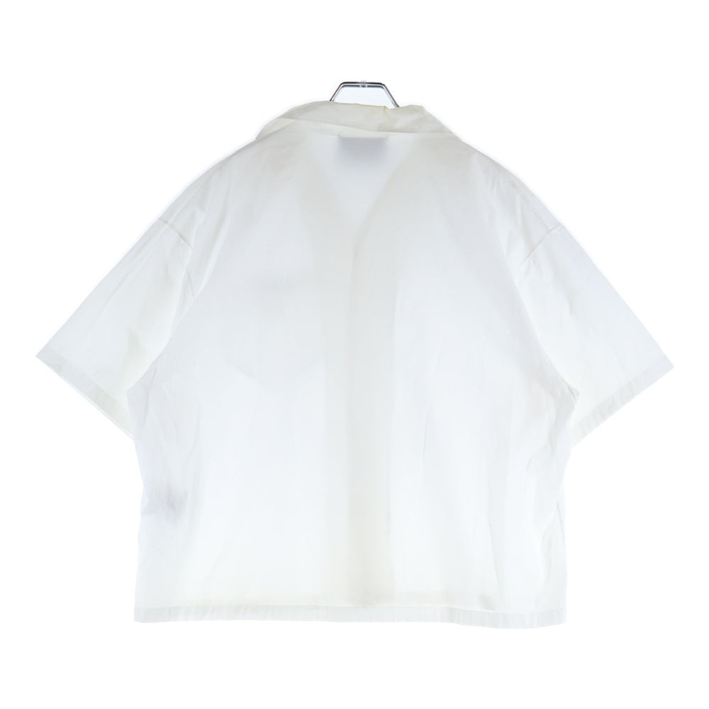 PRADA(プラダ) 23SS トライアングルロゴ コットン ボーリング 半袖シャツ ホワイト DNA908 S182
