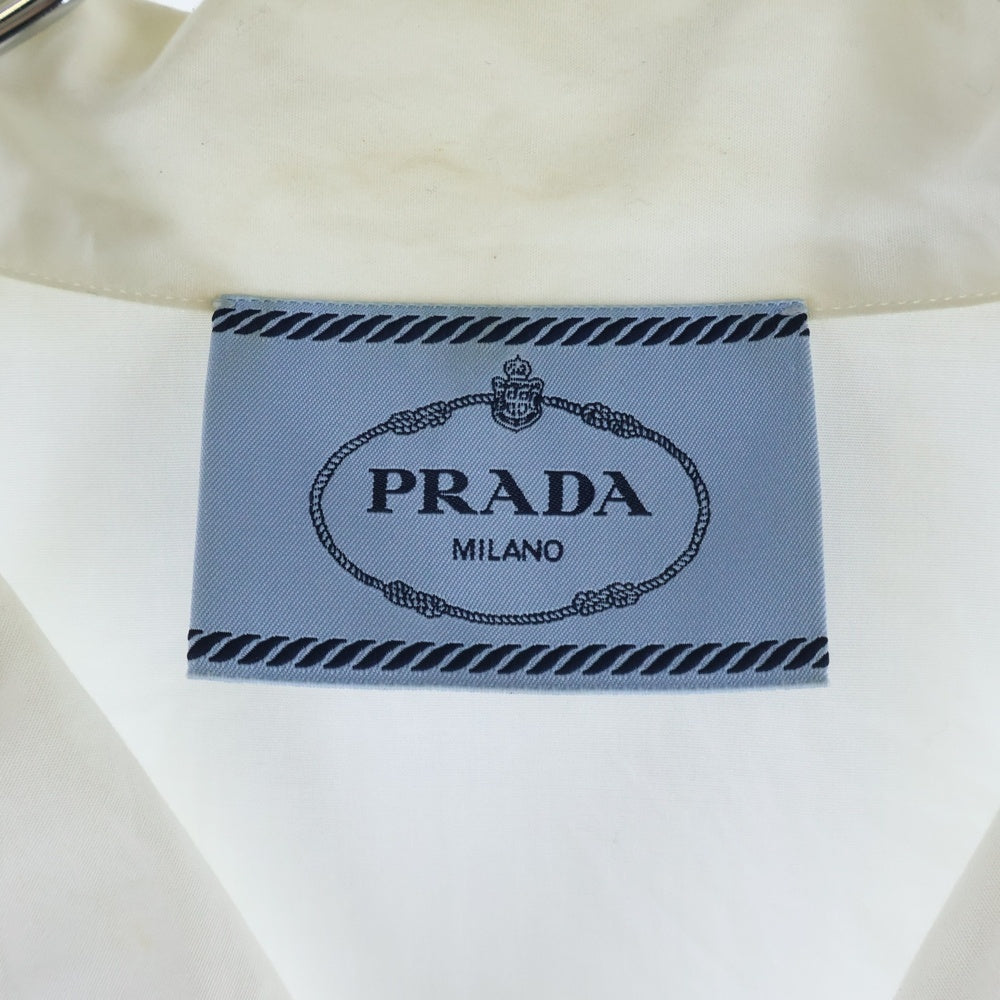 PRADA(プラダ) 23SS トライアングルロゴ コットン ボーリング 半袖シャツ ホワイト DNA908 S182