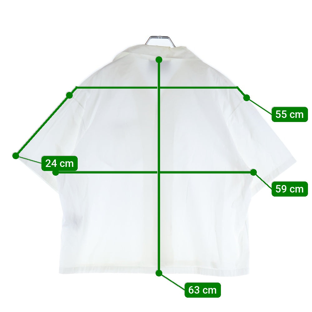 PRADA(プラダ) 23SS トライアングルロゴ コットン ボーリング 半袖シャツ ホワイト DNA908 S182