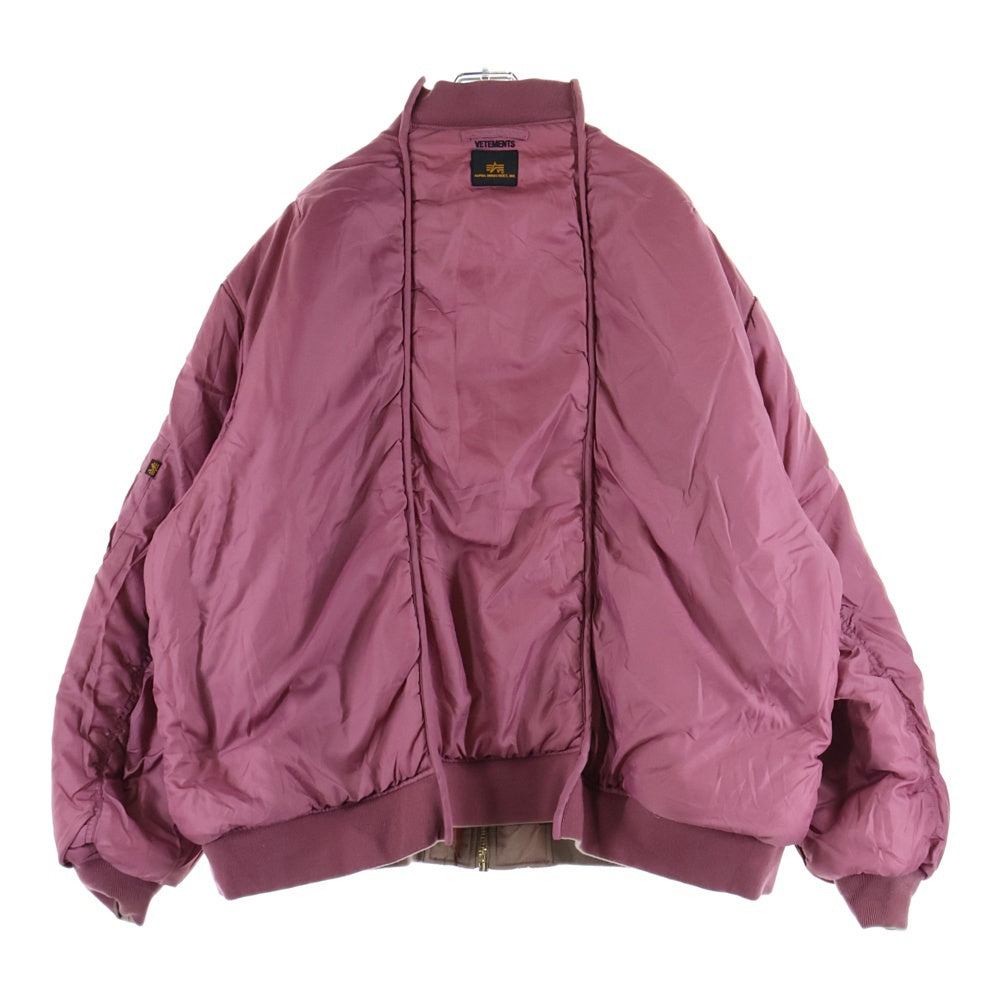 VETEMENTS(ヴェトモン) 18SS ×ALPHAINDUSTRIES アルファインダストリーズ MA-1 再構築リバーシブル ボンバージャケット ブルゾン ピンク WAH18JA18