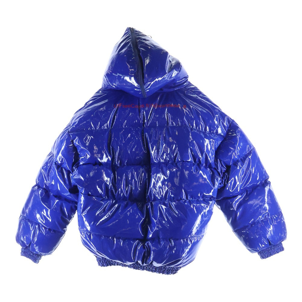 VETEMENTS(ヴェトモン) 17AW MISS WEBCAM PUFFER JACKET バックプリント レイヤード パファー ジャケット ブルー レディース WAH18JA9