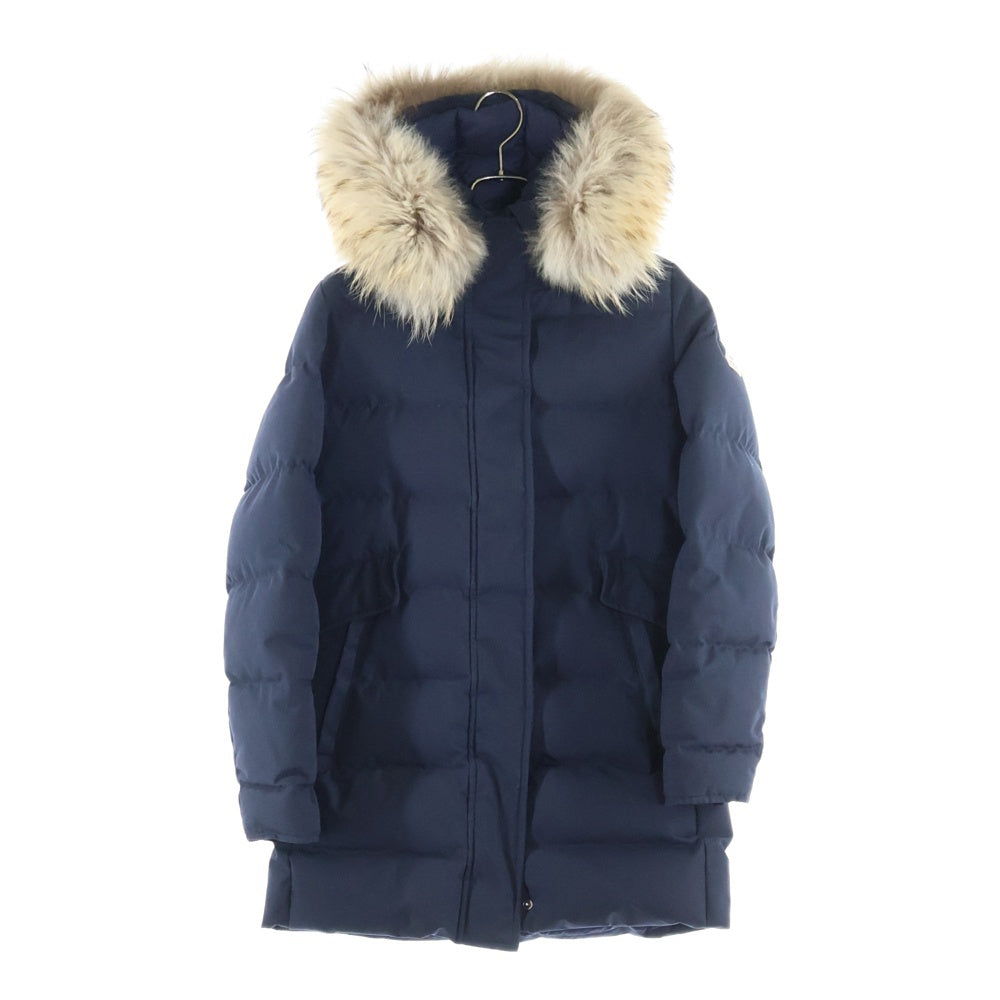 PYRENEX(ピレネックス) 19AW GRENOBLE グルノーブル ジップアップ ファー付き ナイロンダウンジャケット ネイビー HWK037P4004WT3 レディース