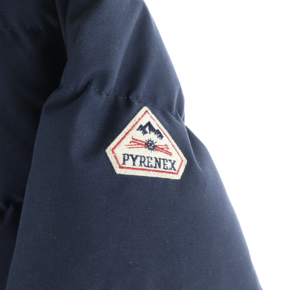 PYRENEX(ピレネックス) 19AW GRENOBLE グルノーブル ジップアップ ファー付き ナイロンダウンジャケット ネイビー HWK037P4004WT3 レディース