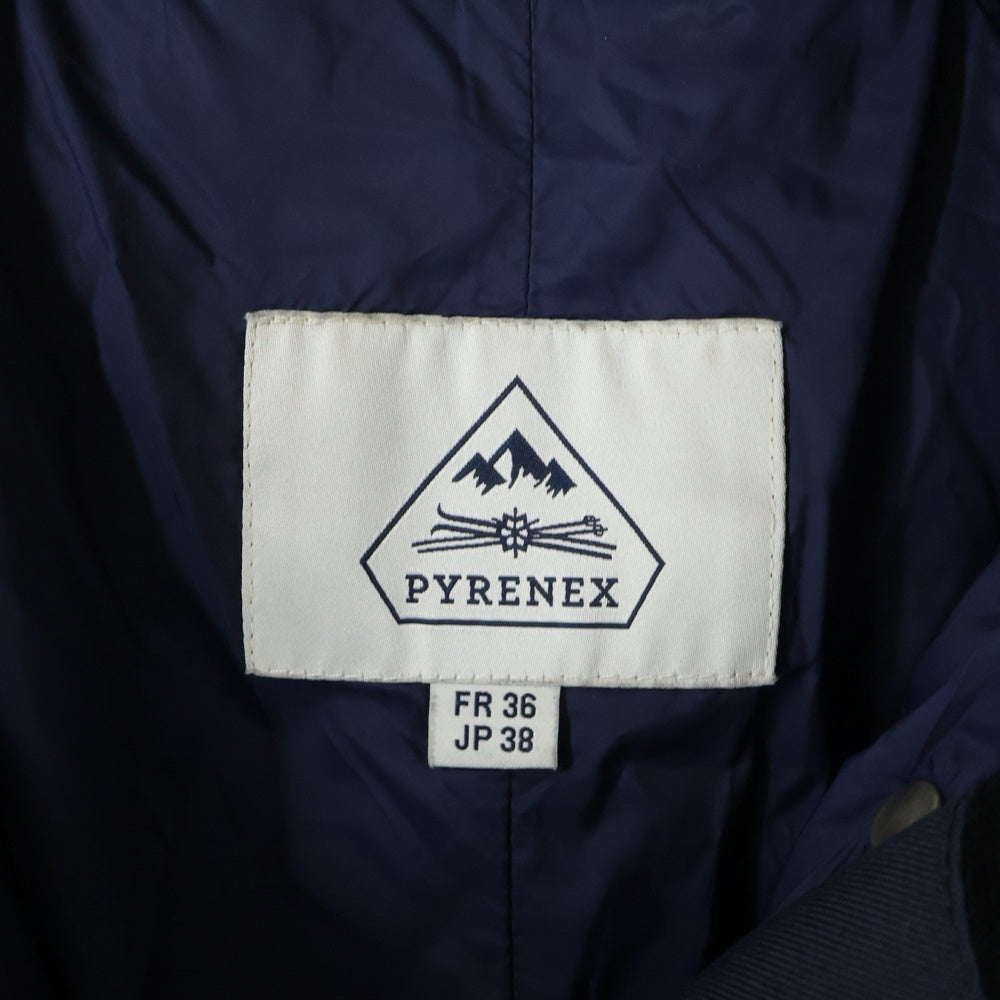 PYRENEX(ピレネックス) 19AW GRENOBLE グルノーブル ジップアップ ファー付き ナイロンダウンジャケット ネイビー HWK037P4004WT3 レディース