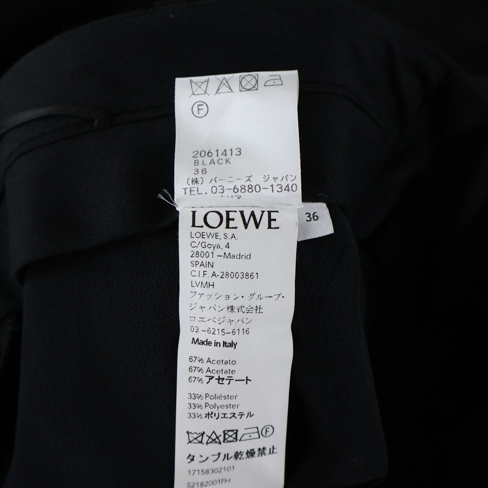 LOEWE(ロエベ) アナグラムボタン アセテート スラックス ロングパンツ ブラック S2182001FH レディース