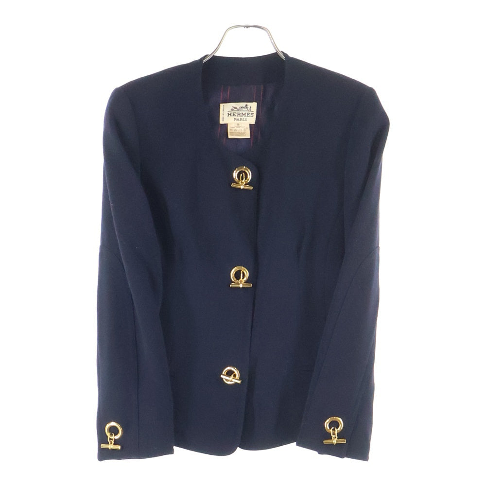 HERMES(エルメス) トグルボタン付き ノーカラー レインウール