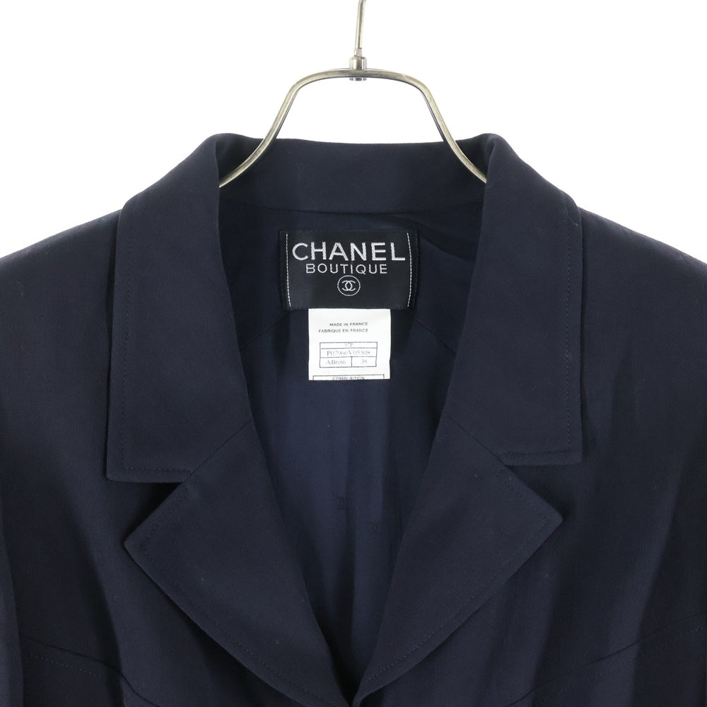 CHANEL BOUTIQUE(シャネルブティック) 7B レインウール シングルテーラードジャケット ブラック P07966V05508 レディース