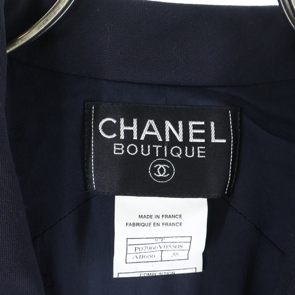 CHANEL BOUTIQUE(シャネルブティック) 7B レインウール シングルテーラードジャケット ブラック P07966V05508 レディース