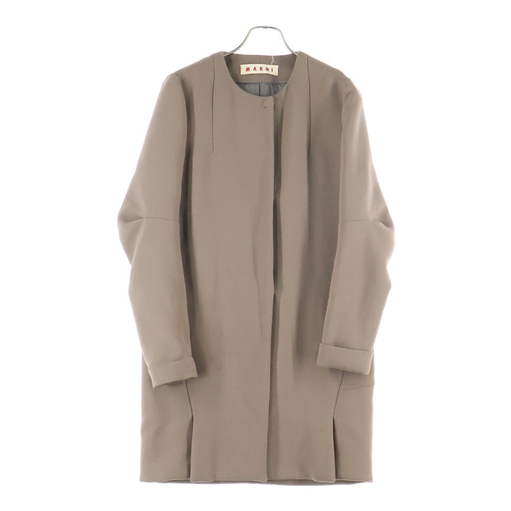 MARNI(マルニ) ボタンダウン ノーカラー ジャケット チャコール CPMAI18U00TW034 レディース