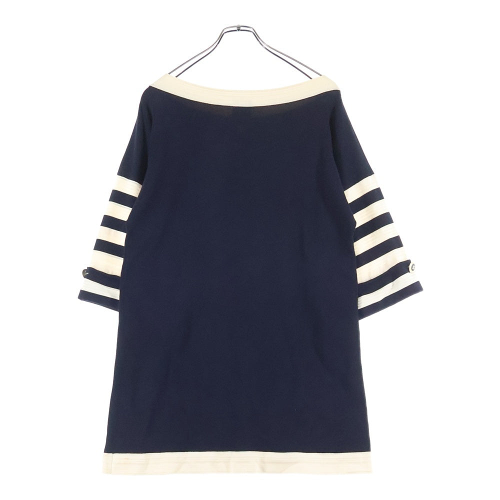 CHANEL(シャネル) ブローチ付き チュニック 七分袖 ワンピース ネイビー P47532K06093 レディース