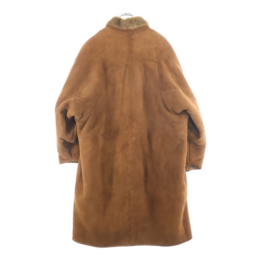 FENDI(フェンディ) スエード ムートン レザーコート ブラウン レディース