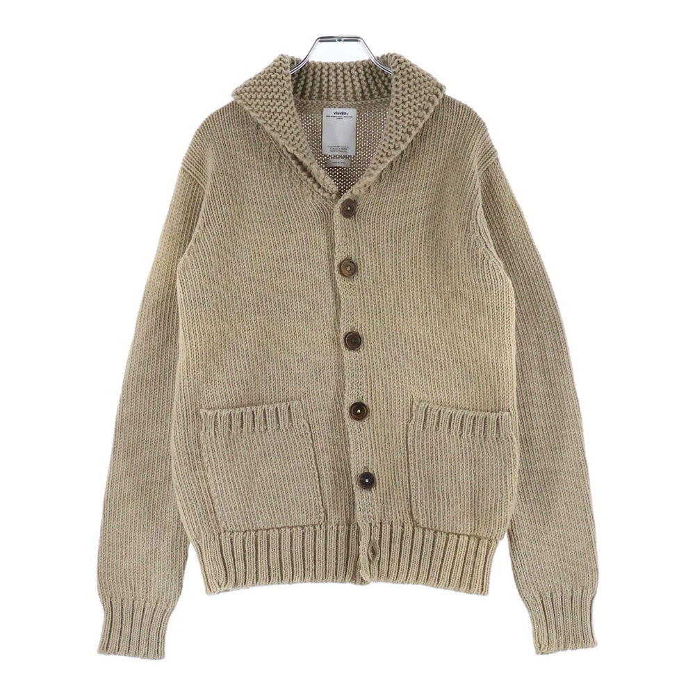VISVIM(ヴィスヴィム) 13AW バックピースデザイン ショールカラー ウール カーディガン ベージュ 0113205012004