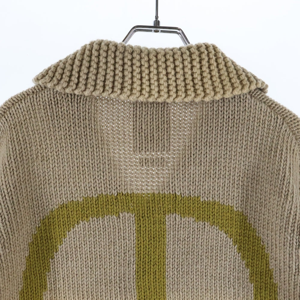 VISVIM(ヴィスヴィム) 13AW バックピースデザイン ショールカラー ウール カーディガン ベージュ 0113205012004