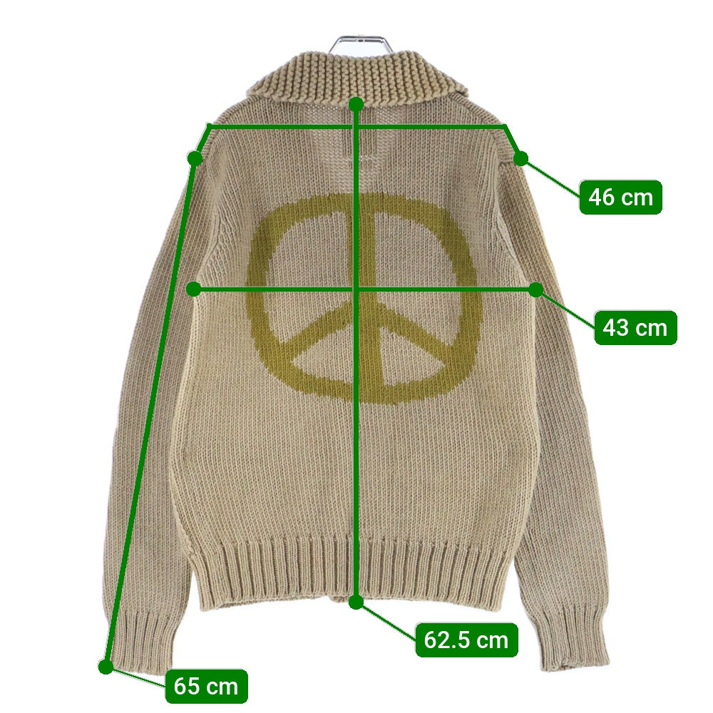 VISVIM(ヴィスヴィム) 13AW バックピースデザイン ショールカラー ウール カーディガン ベージュ 0113205012004