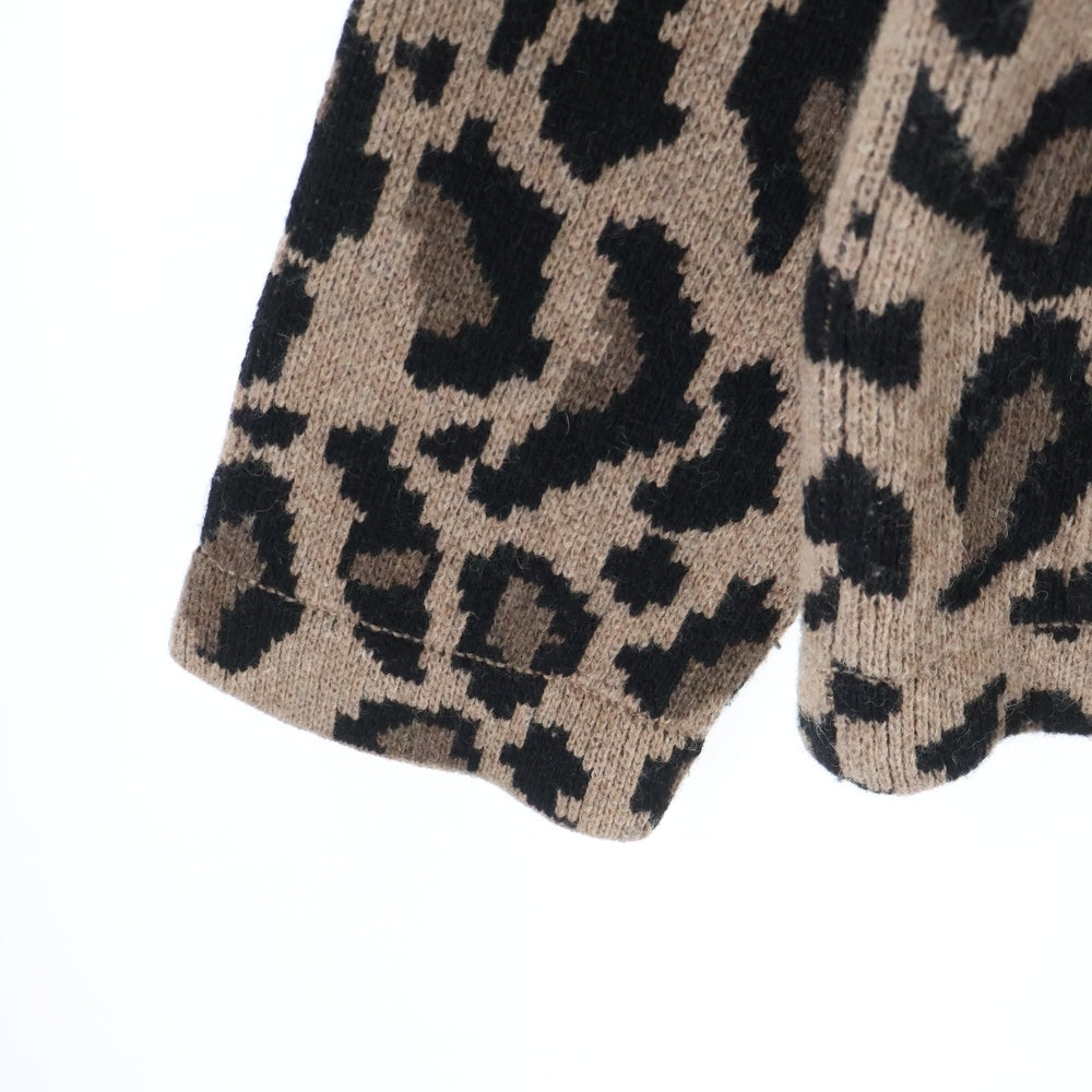 CAPTAINS HELM(キャプテンズ ヘルム) レオパード ショールカラー ウール ニット カーディガン ブラウン