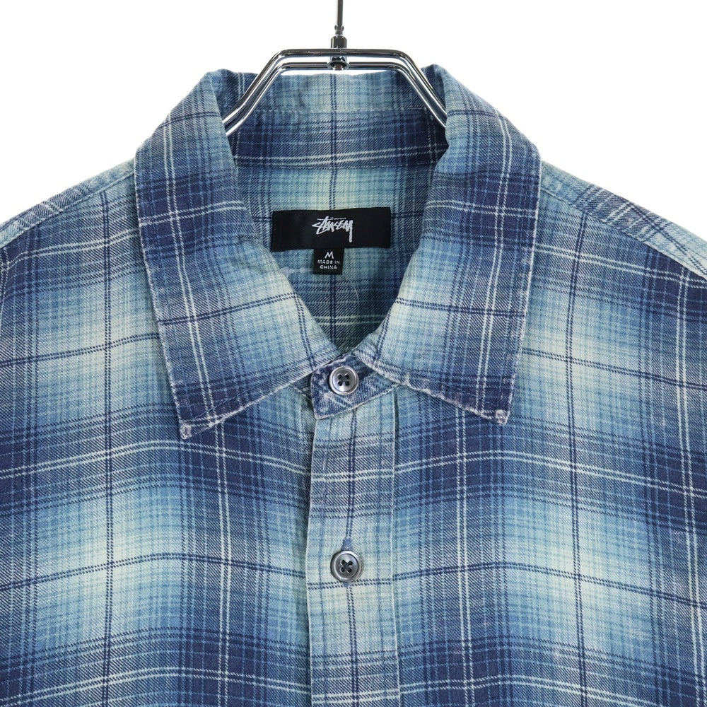 STUSSY(ステューシー) MATTHEW PRINTED SHIRT マシュープリント チェック 長袖シャツ ブルー 1110336