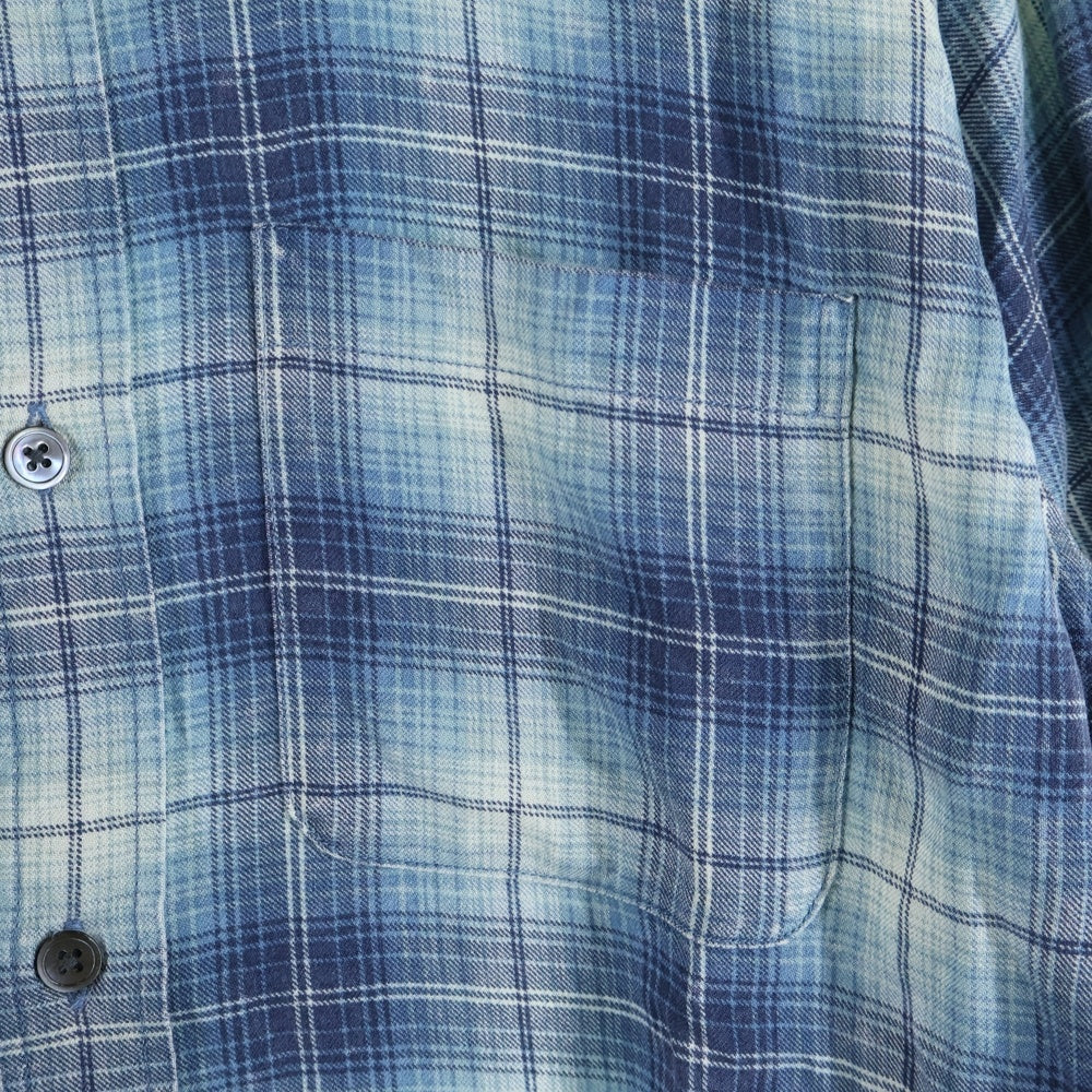 STUSSY(ステューシー) MATTHEW PRINTED SHIRT マシュープリント チェック 長袖シャツ ブルー 1110336