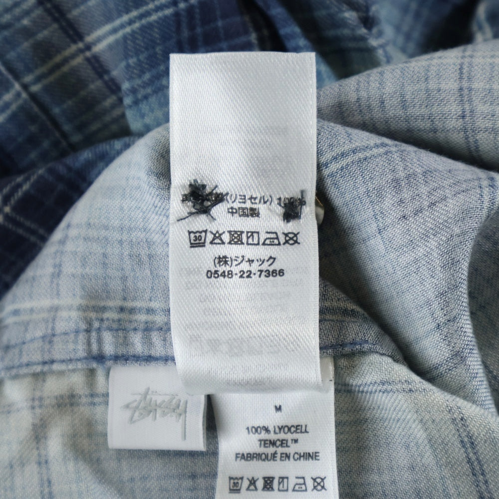 STUSSY(ステューシー) MATTHEW PRINTED SHIRT マシュープリント チェック 長袖シャツ ブルー 1110336