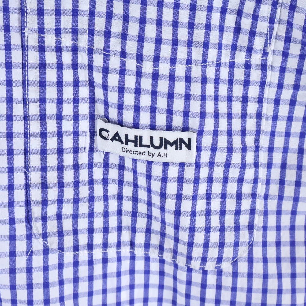 CAHLUMN(カウラム) ギンガムチェック コットン 長袖シャツ ホワイト/ブルー 231-1036